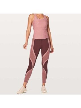 Lululemon High Rise 7/8 Tight Wild Twist Redwood Auburn Quicksand